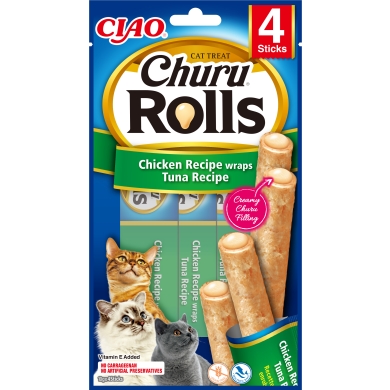 Inaba kot Churu Rolls kurczak tuńczyk 4 x 10g EU731