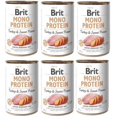 Brit MONOPROTEIN 6 x puszka 400g indyk z batatami