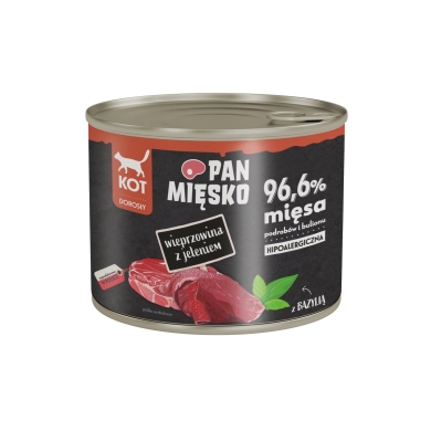 Pan Mięsko kot 200g puszka wieprzowina jeleń