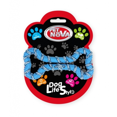 Pet Nova rope bone 20cm niebieski