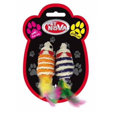 Pet Nova cat sisal mouse set 7