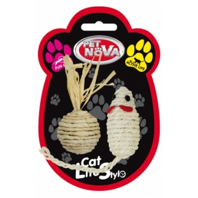 Pet Nova cat sisalset mouse ball 7