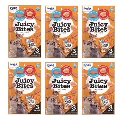 Inaba Juicy Bites 6 x opakowanie 33,9g ryba i małże