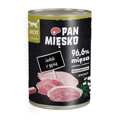 Pan Mięsko kot 400g puszka indyk gęś