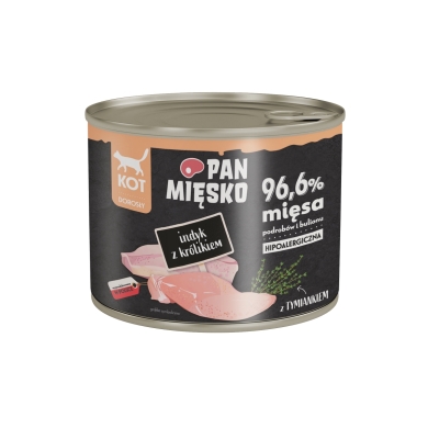 Pan Mięsko kot 200g puszka indyk królik