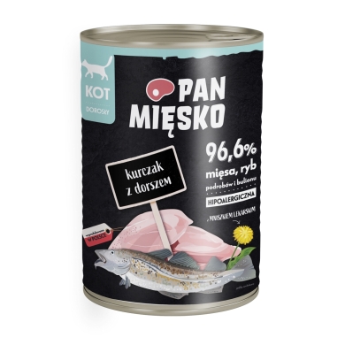 Pan Mięsko kot 400g puszka kurczak dorsz