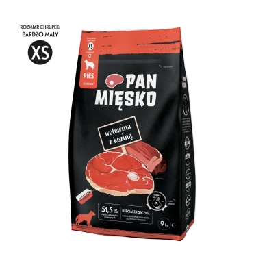 Pan Mięsko dla psa wołowina z koziną XS 6kg